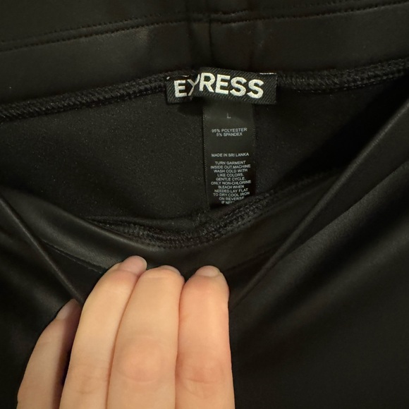Express Black Faux Leather Pants - Picture 2 of 3